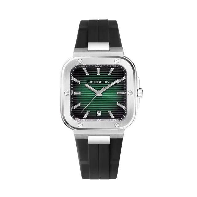herbelin-cap-camarat-square-homme-cadran-vert-fkm-noir-quartz image 1