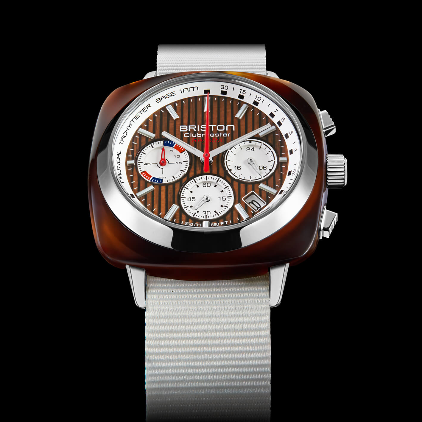 briston-clubmaster-regatta-chrono-42-mm-noyer-blanc-200-m image 2