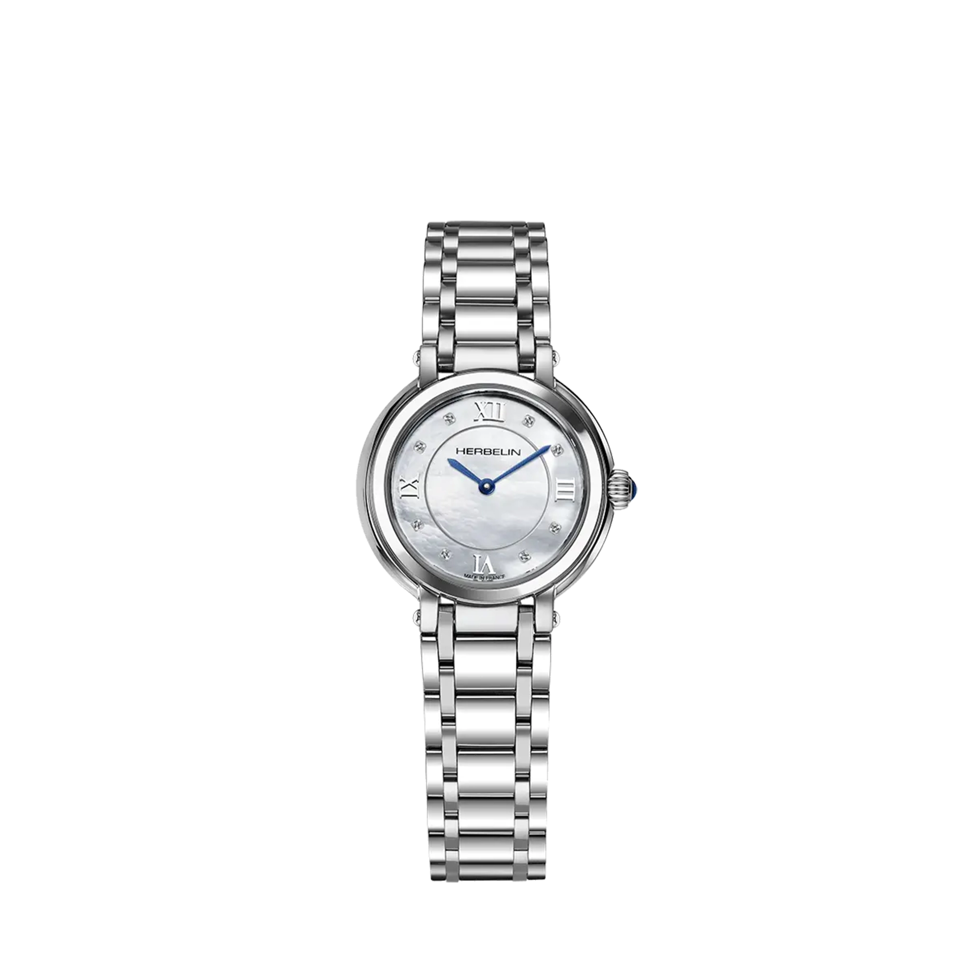 herbelin-galet-quartz-acier-zirconium-nacre-blanche-femme image 1