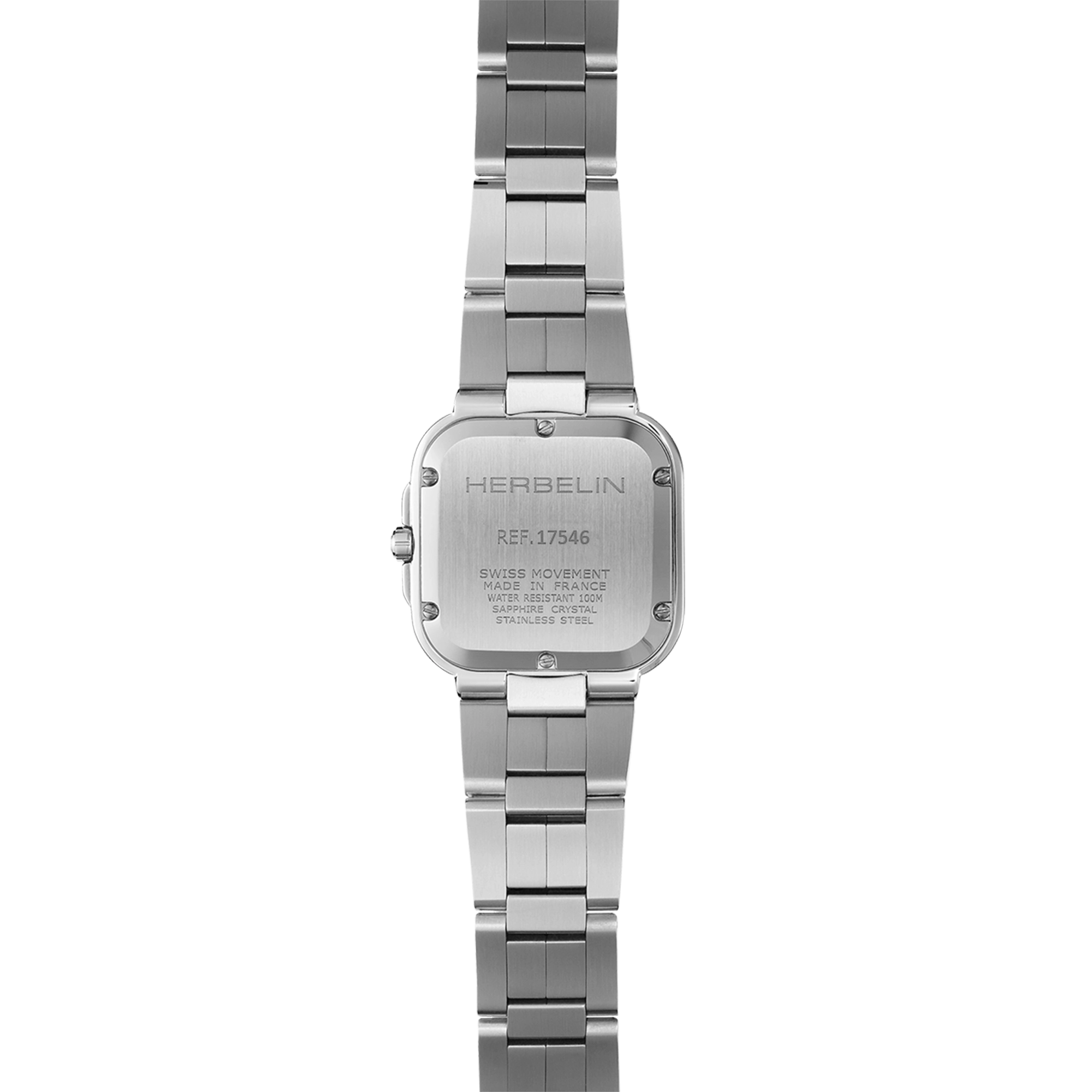 herbelin-cap-camarat-square-dame-montre-quartz-champagne-acier image 4