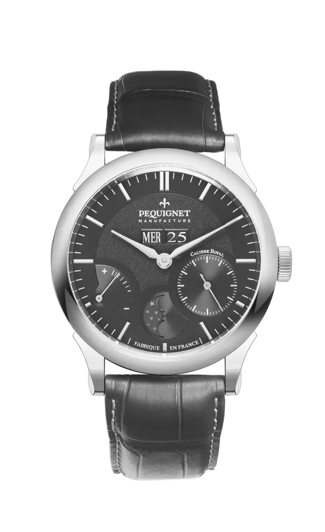 pequignet-royale-paris-cadran-gris-anthracite-petite-seconde-phase-de-lune-r-ser image 1