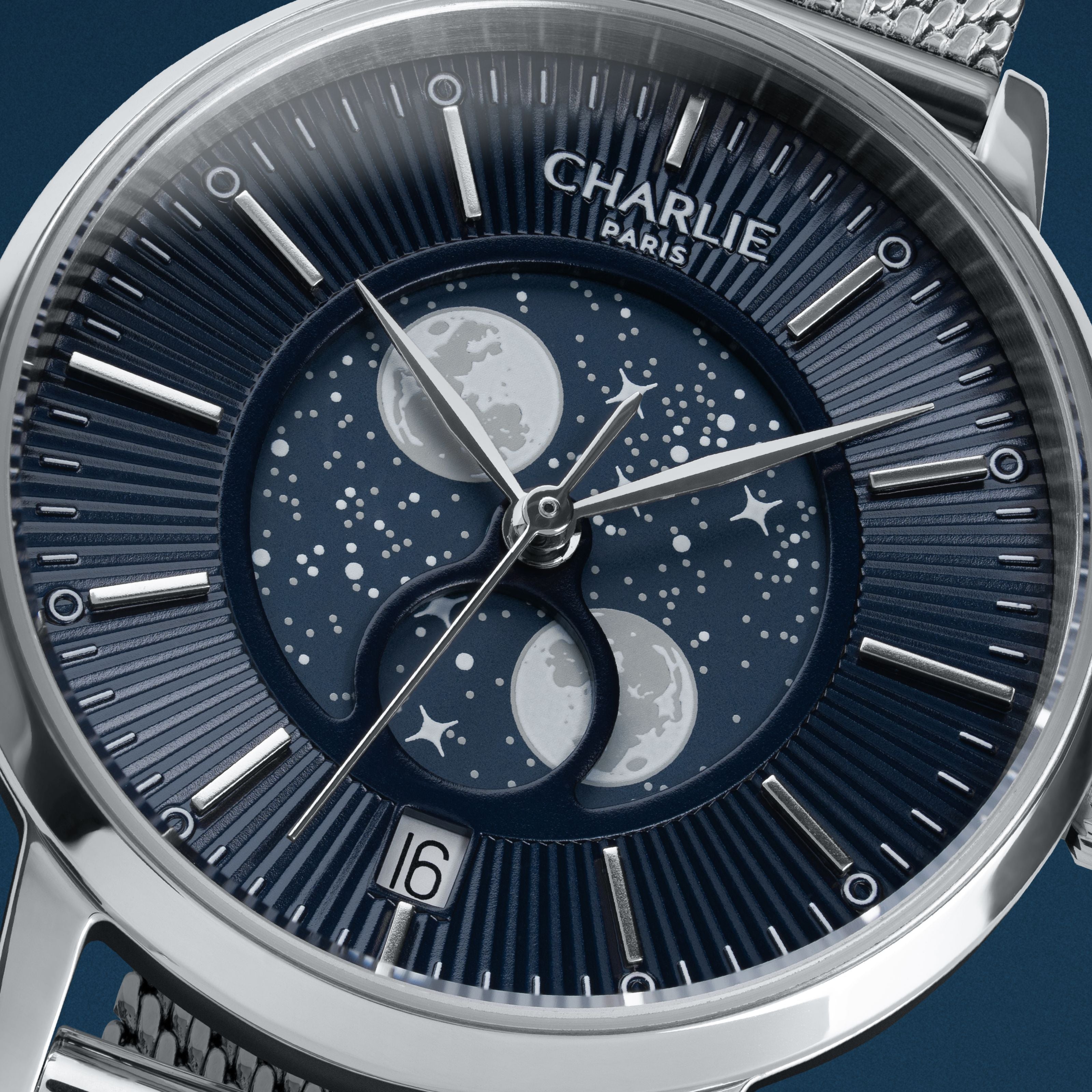 charlie-paris-sully-phase-de-lune-montre-femme-acier-bleu-30-mm image 2