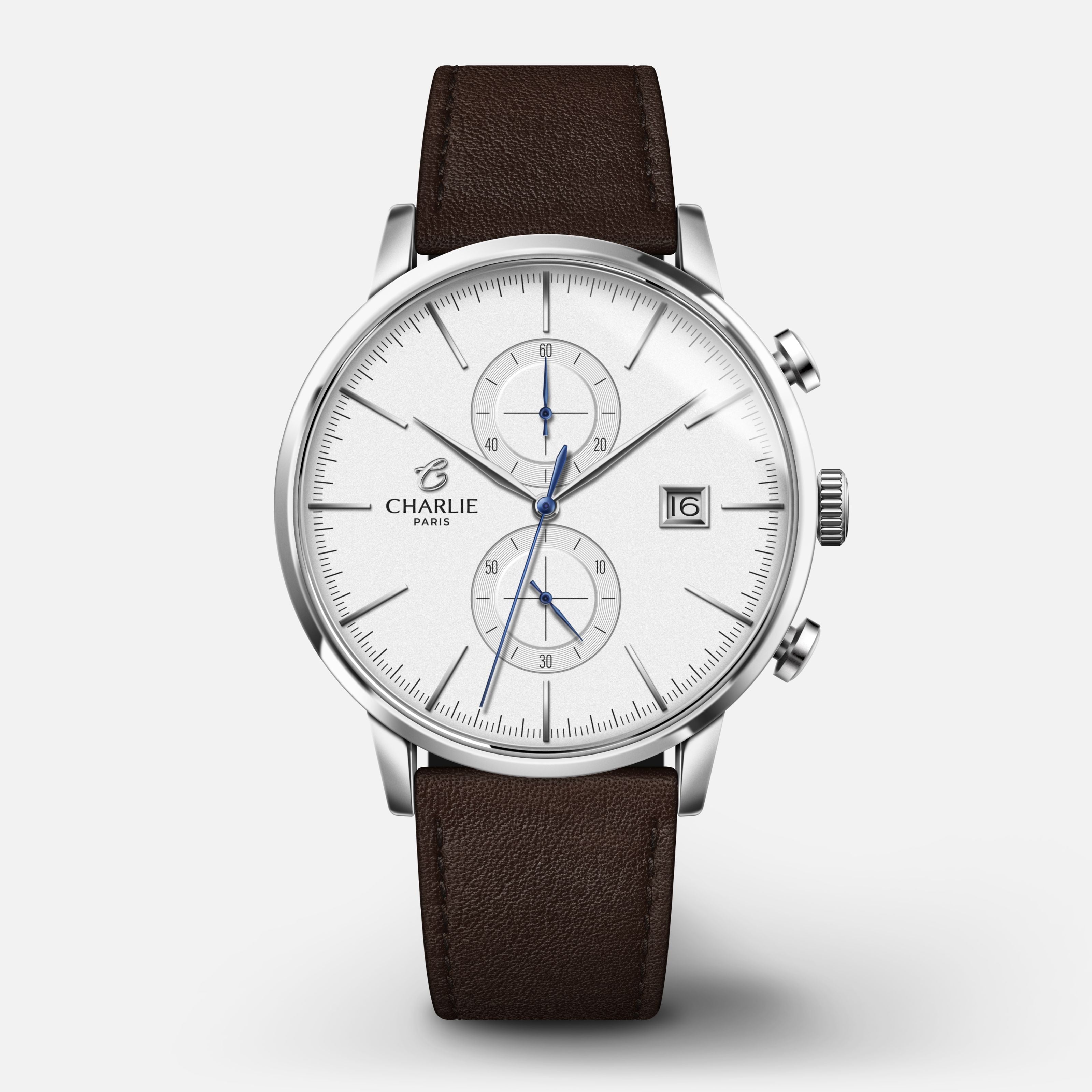 charlie-paris-horizon-montre-chronographe-homme-40mm-cadran-blanc image 7