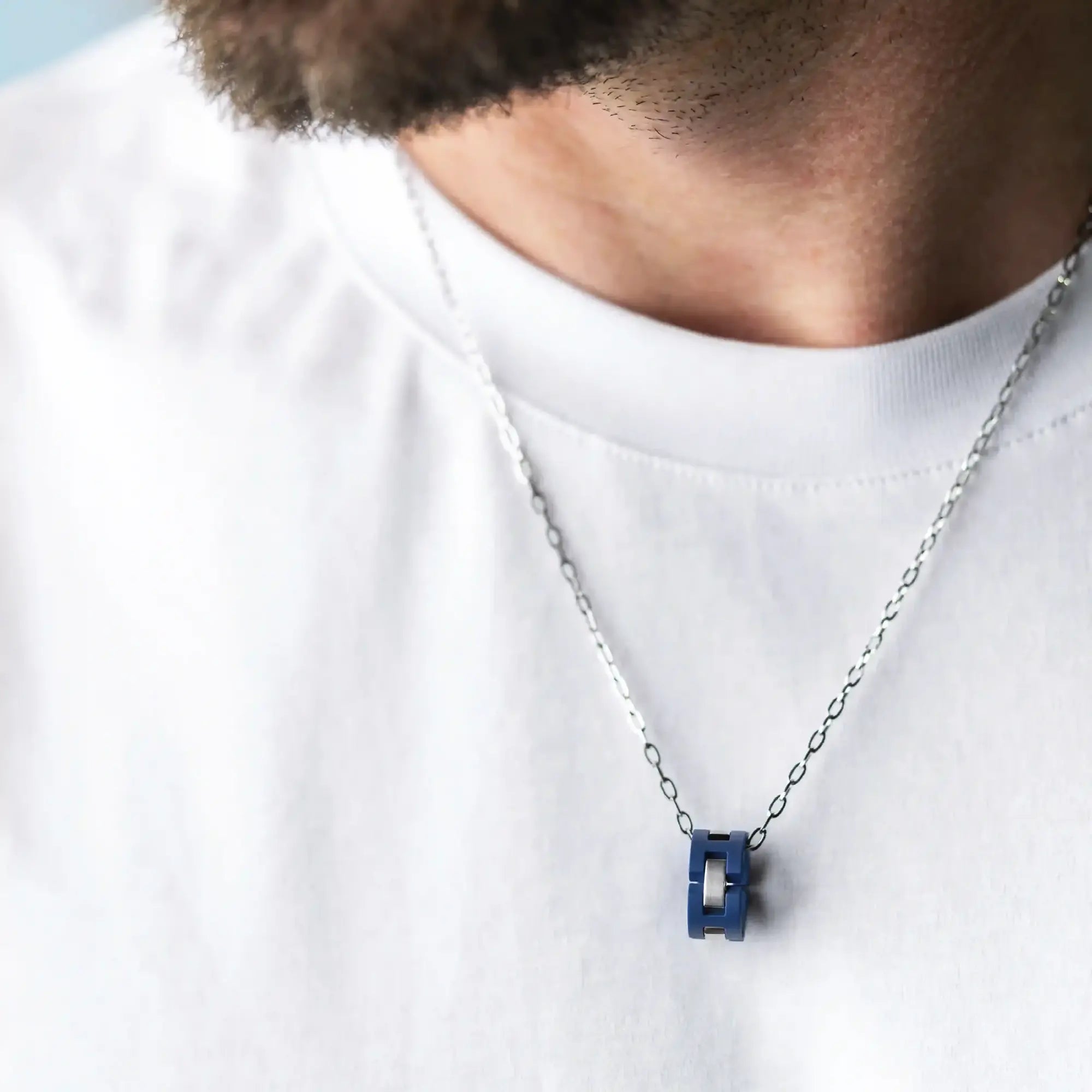 herbelin-cap-camarat-collier-homme-acier-et-c-ramique-bleue image 2