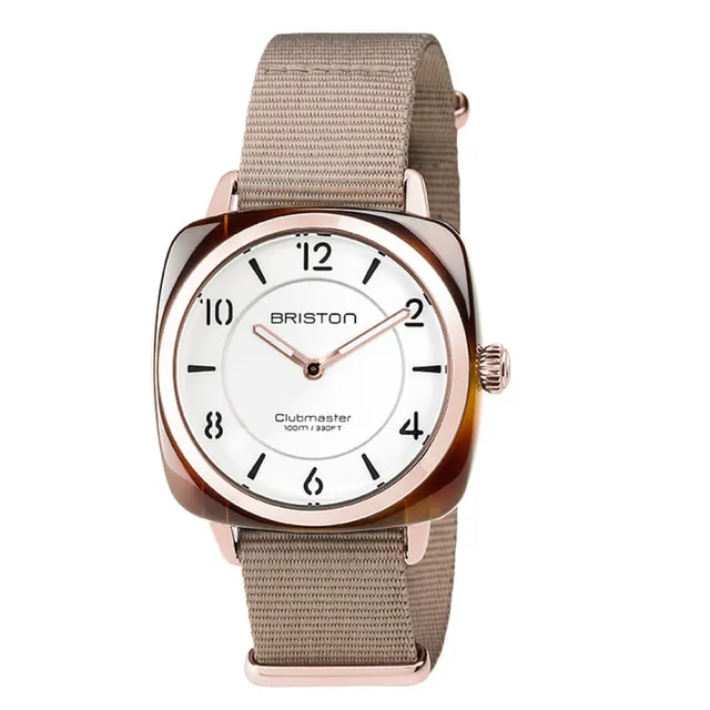 briston-clubmaster-chic-36-mm-quartz-dor-rose-blanc image 1