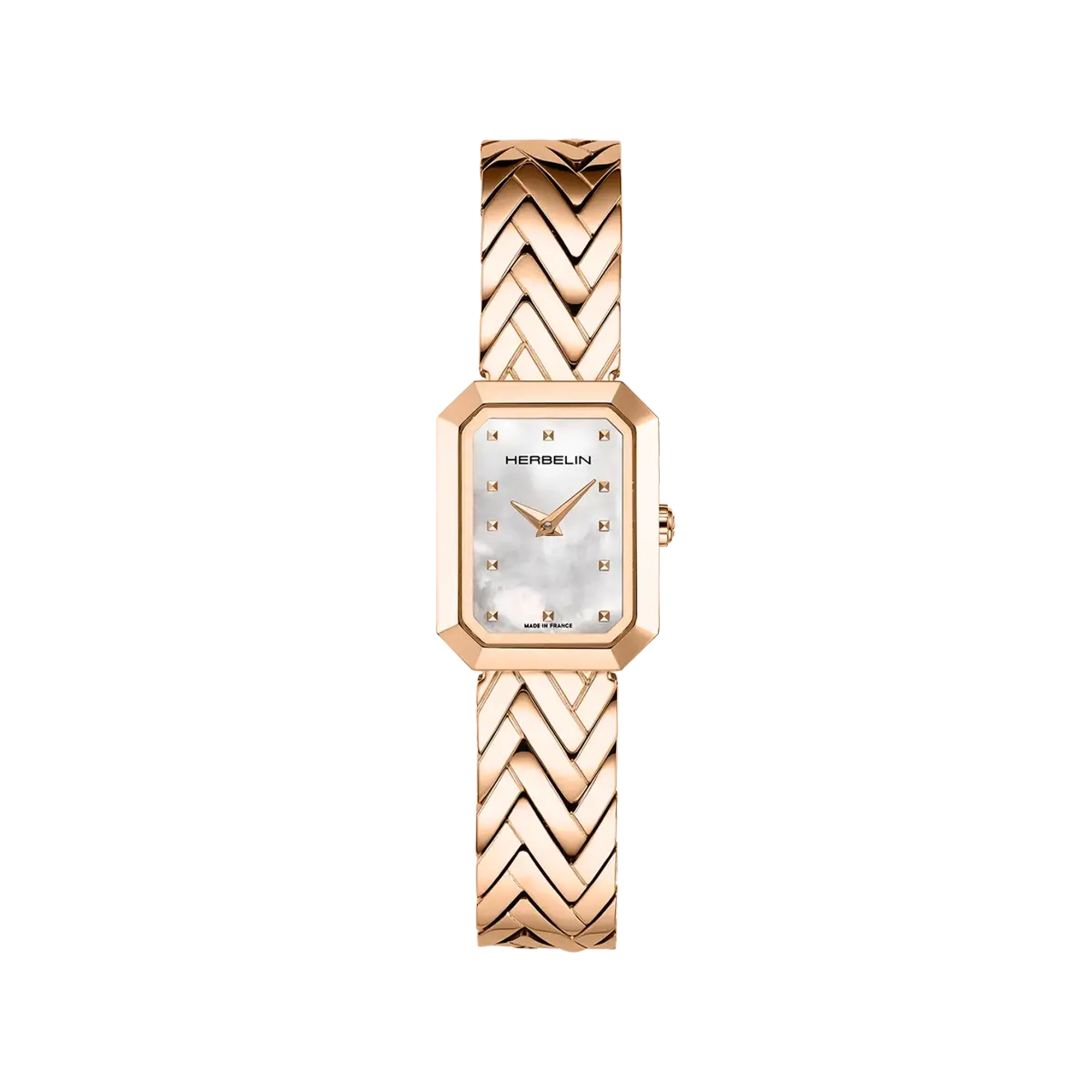 herbelin-octog-ne-chevrons-montre-femme-nacre-pvd-or-rose image 1