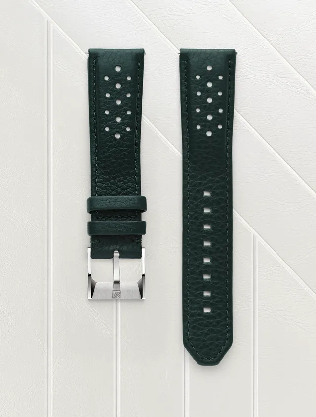 march-la-b-bracelet-buffle-perfor-vert-20-mm-cuir-interchangeable image 1