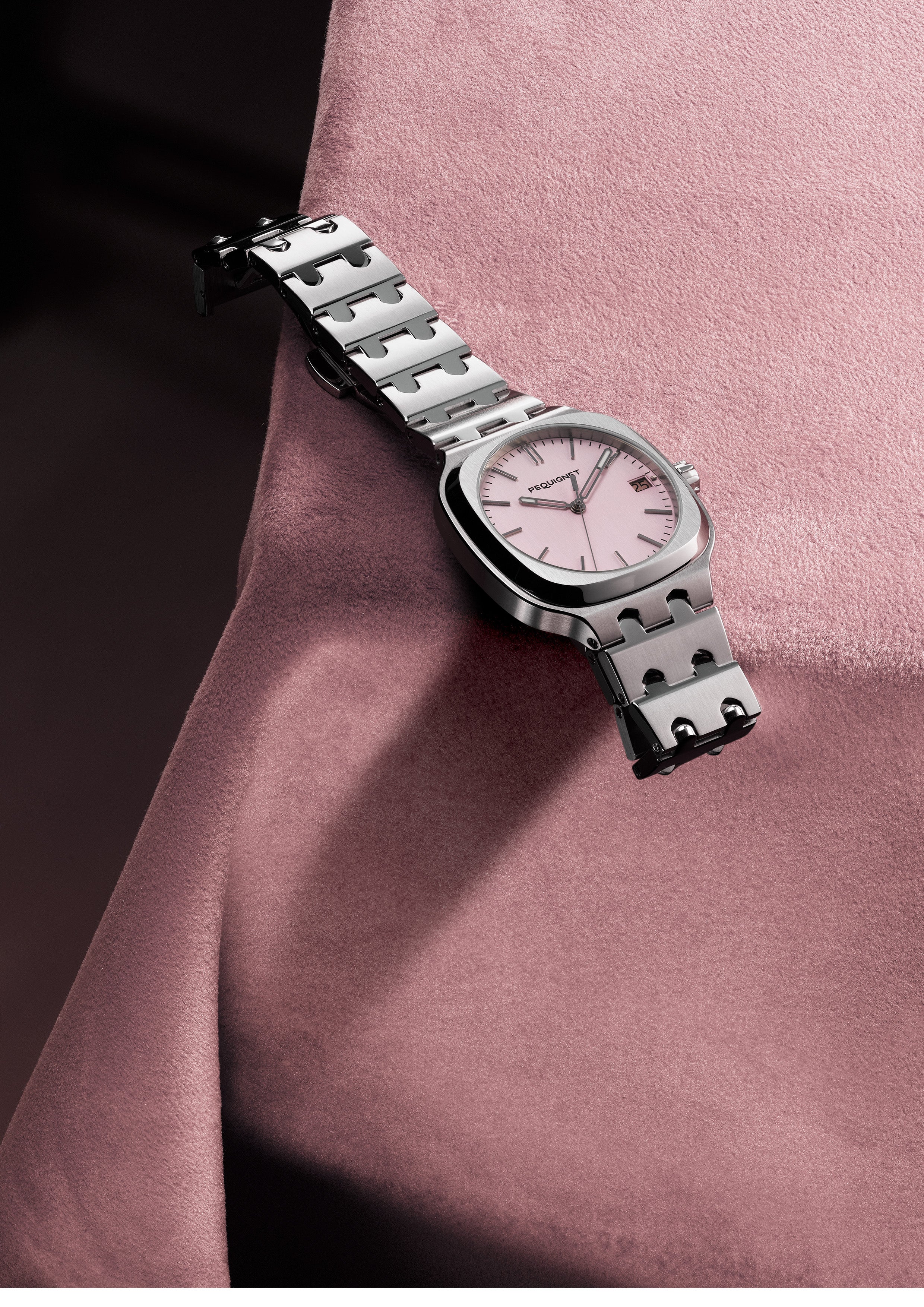 pequignet-concorde-36-mm-rose-sport-chic-montre-femme-acier image 5