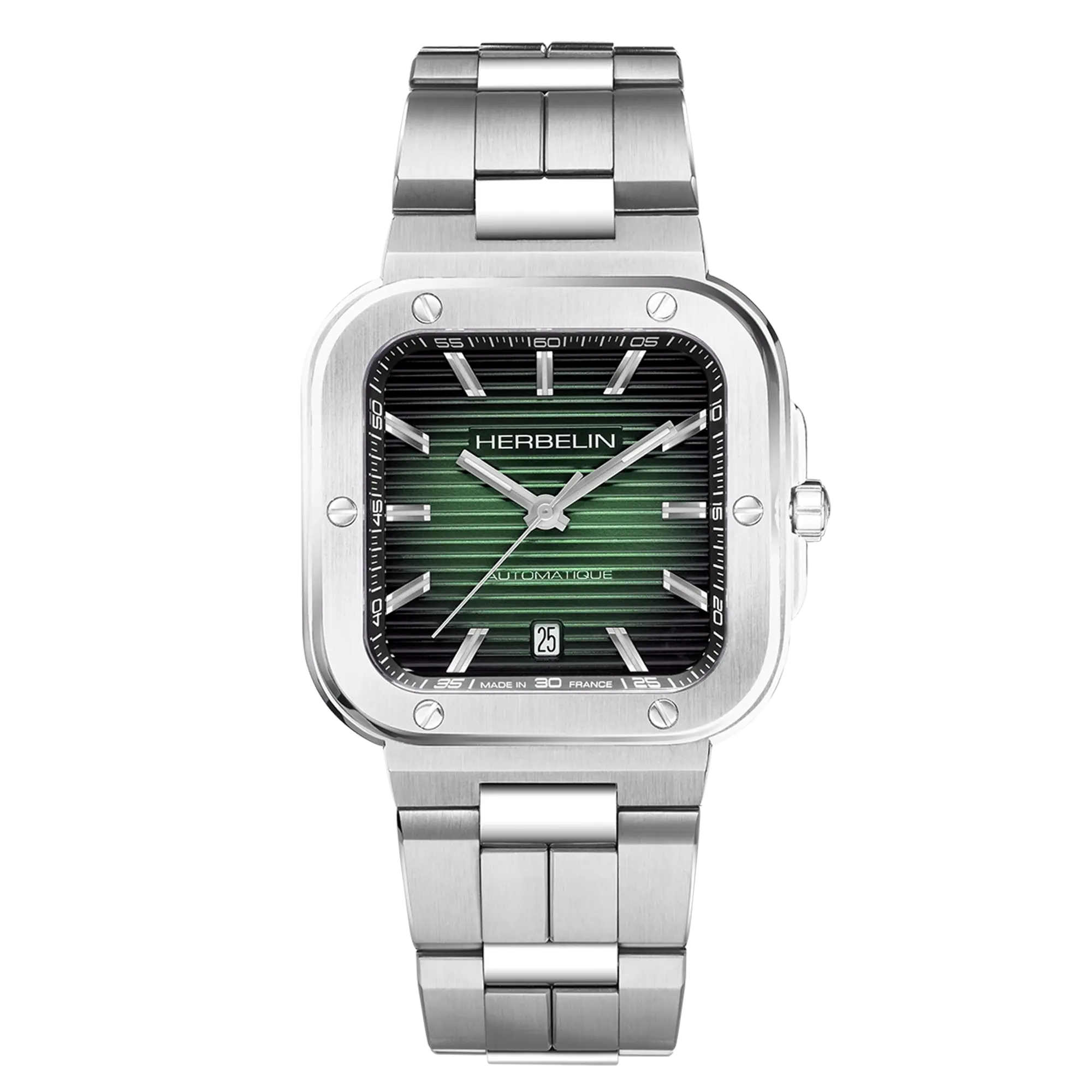 herbelin-cap-camarat-square-automatique-homme-cadran-vert-acier-bo-tier-carr image 1