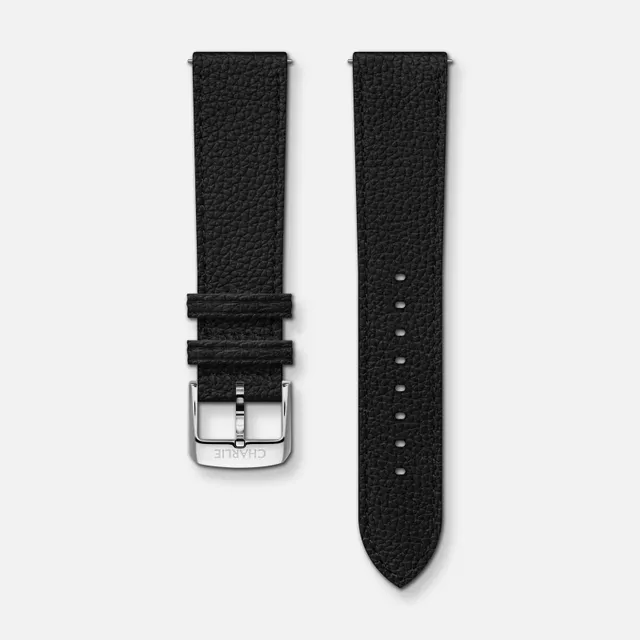 charlie-paris-bracelet-cuir-grain-noir-20mm-boucle-ardillon-interchangeable image 1