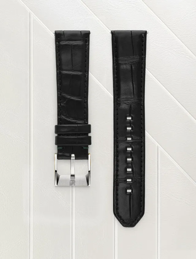 march-la-b-bracelet-alligator-noir-20-mm-bracelet-cuir-interchangeable image 1