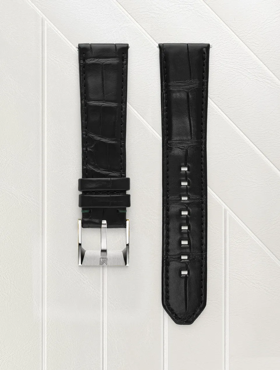 march-la-b-bracelet-alligator-noir-20-mm-bracelet-cuir-interchangeable image 1