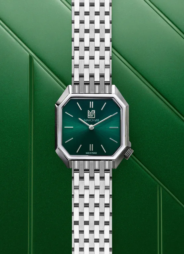 march-la-b-montre-dandy-mansart-forest-30mm-verte-quartz-suisse image 1