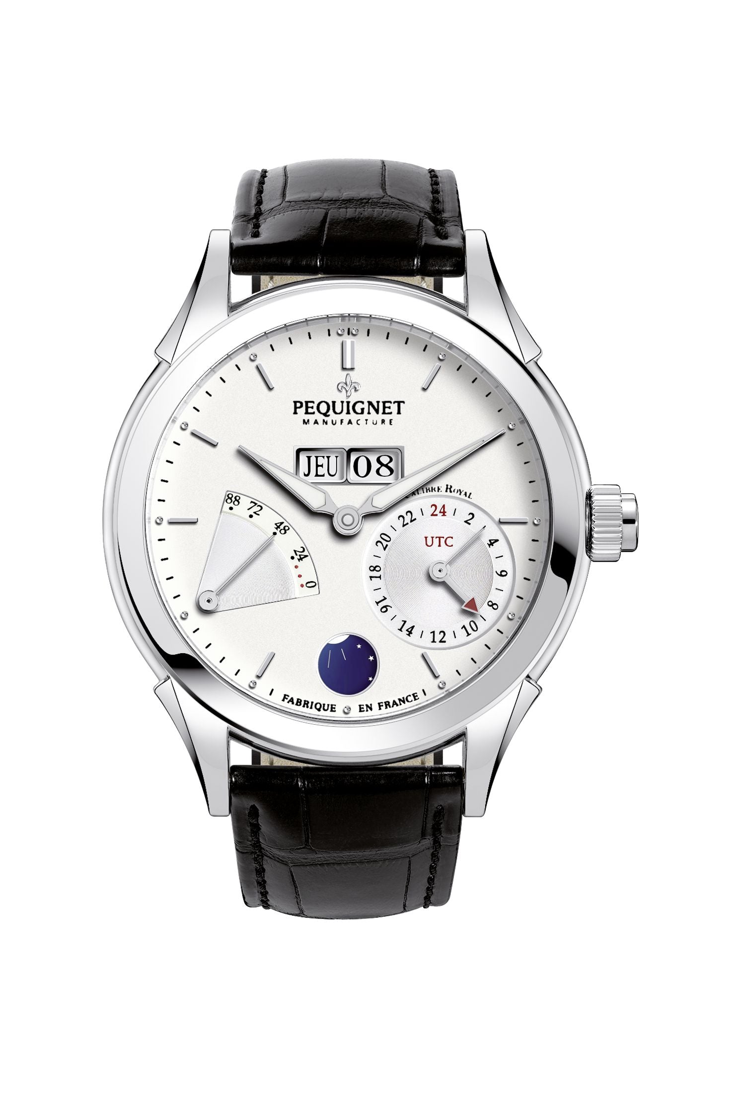 pequignet-royale-gmt-montre-cadran-argent-opalin-calibre-royal image 3