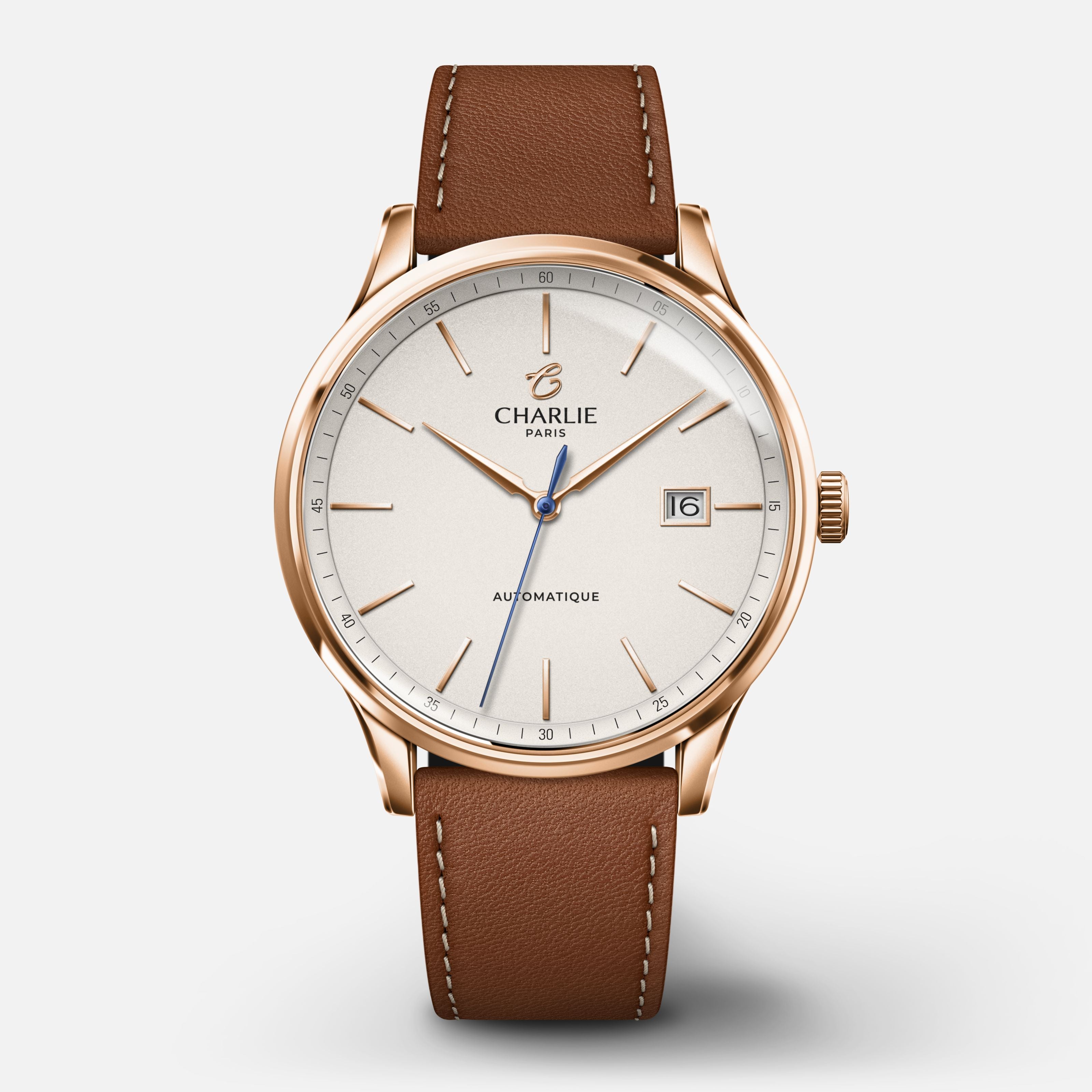 charlie-paris-initial-slim-dor-rose-montre-homme-automatique-40-mm-cadran-dor image 1