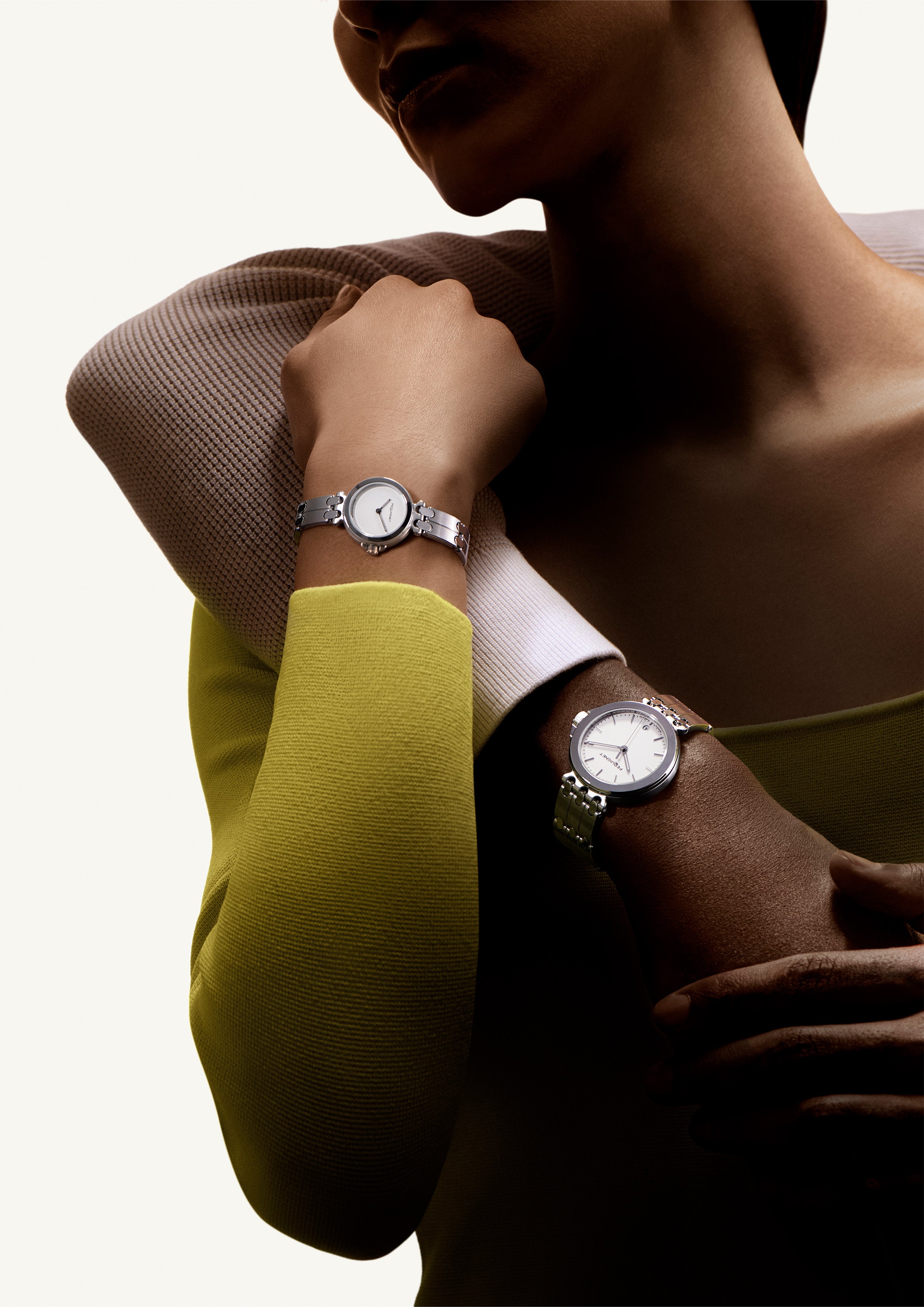 pequignet-moorea-25-mm-acier-blanc-quartz-suisse-bracelet-2-rangs-date-6h image 2
