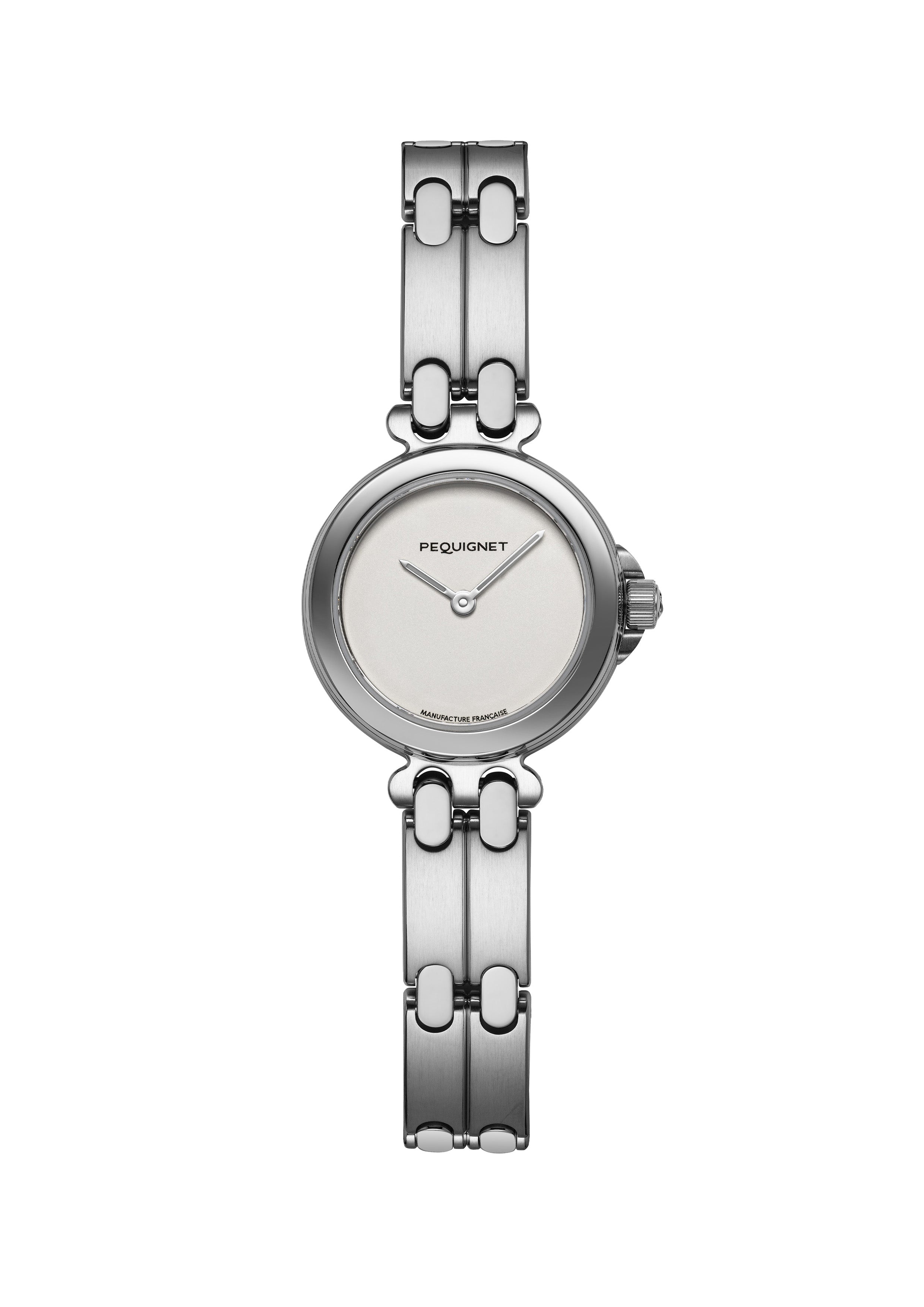 pequignet-moorea-25-mm-acier-blanc-quartz-suisse-bracelet-2-rangs-date-6h image 1
