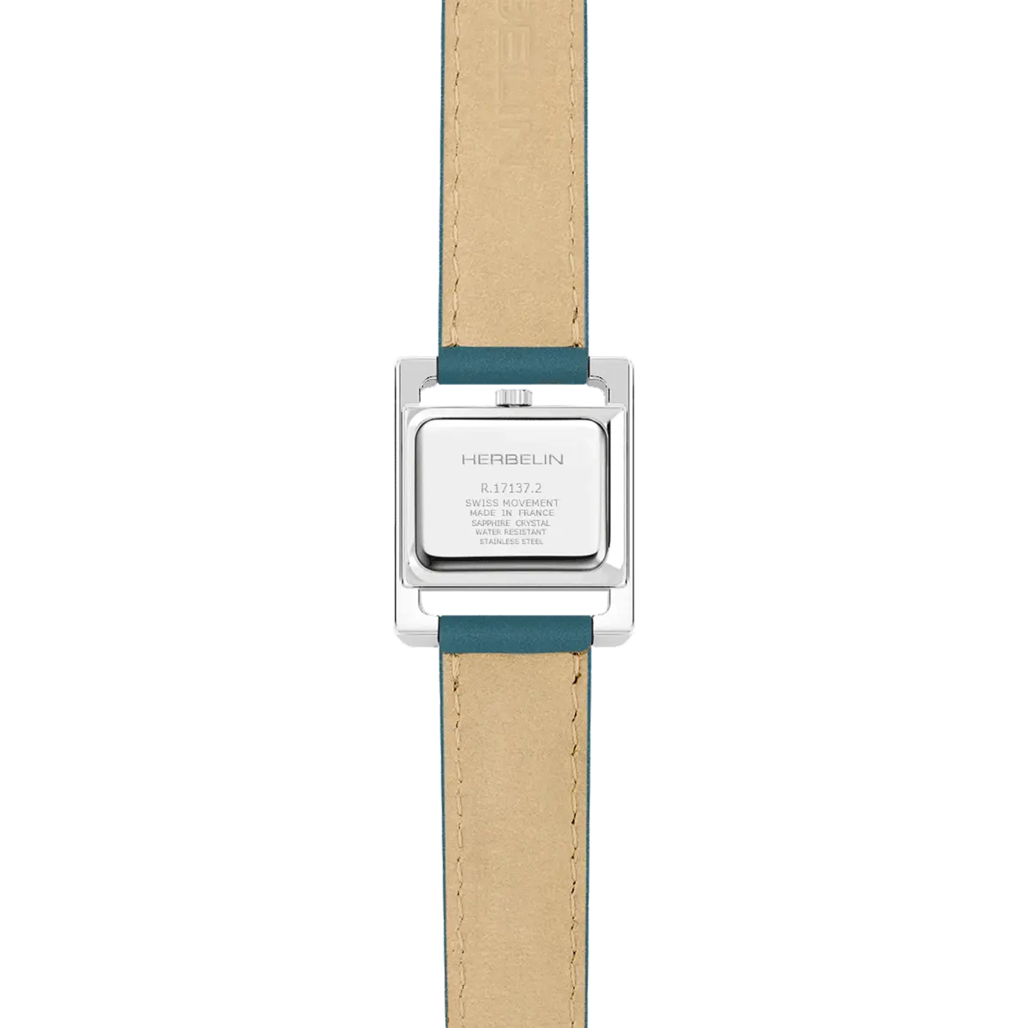 herbelin-ve-avenue-quartz-femme-nacre-blanche-cuir-bleu-vert image 4