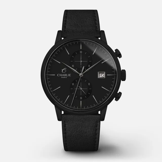 charlie-paris-horizon-montre-chronographe-homme-40mm-blackbird-noir image 1