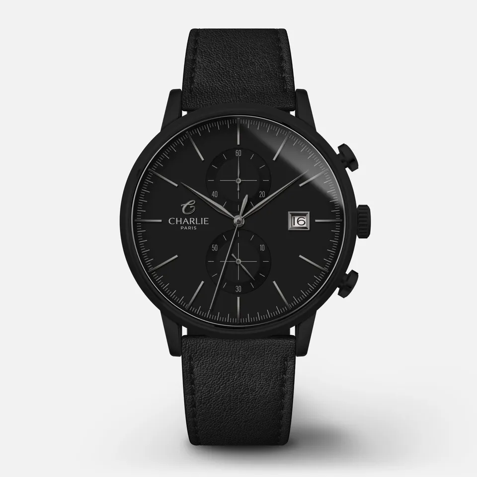 charlie-paris-horizon-montre-chronographe-homme-40mm-blackbird-noir image 1