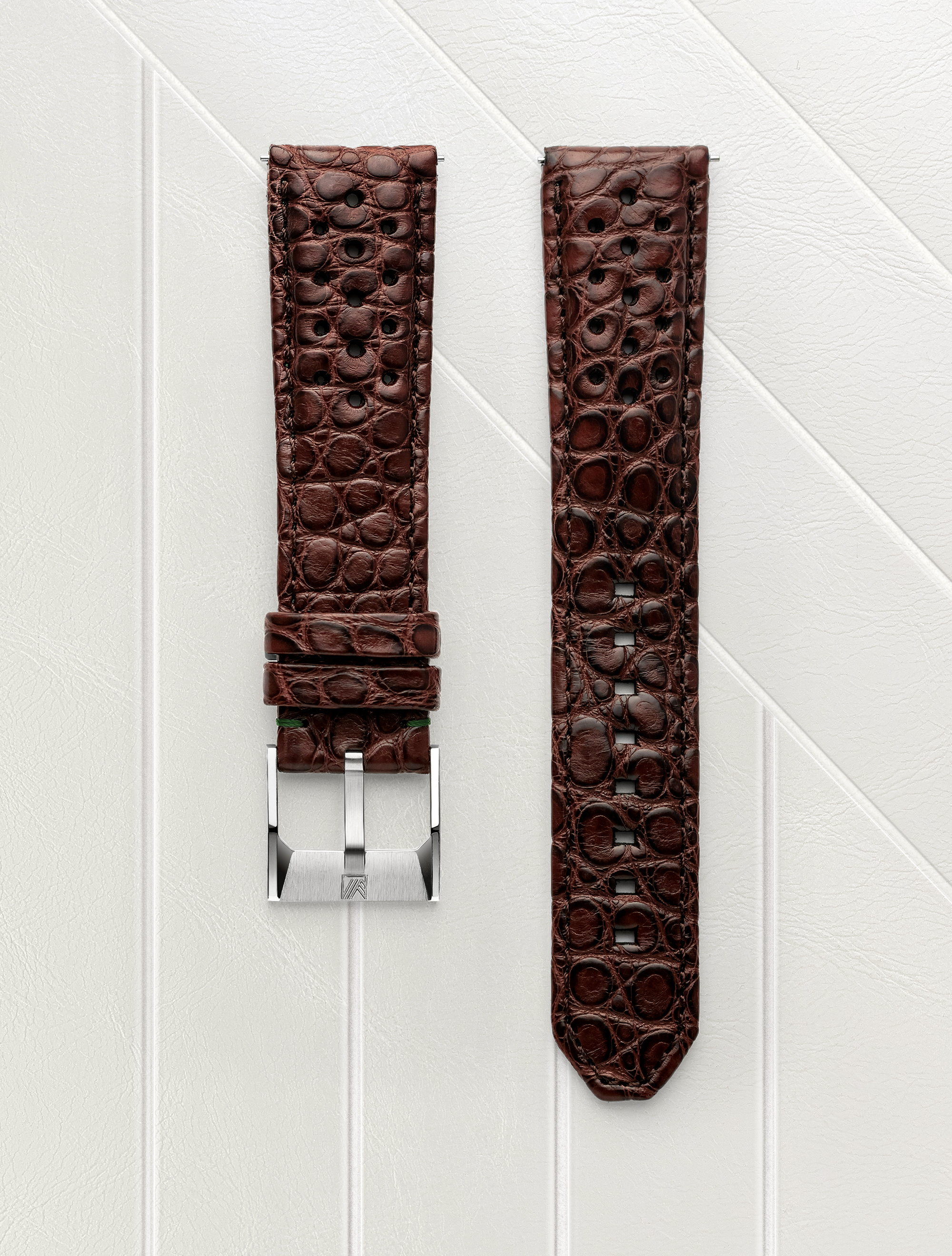 march-la-b-bracelet-alligator-perfor-marron-20-mm image 1