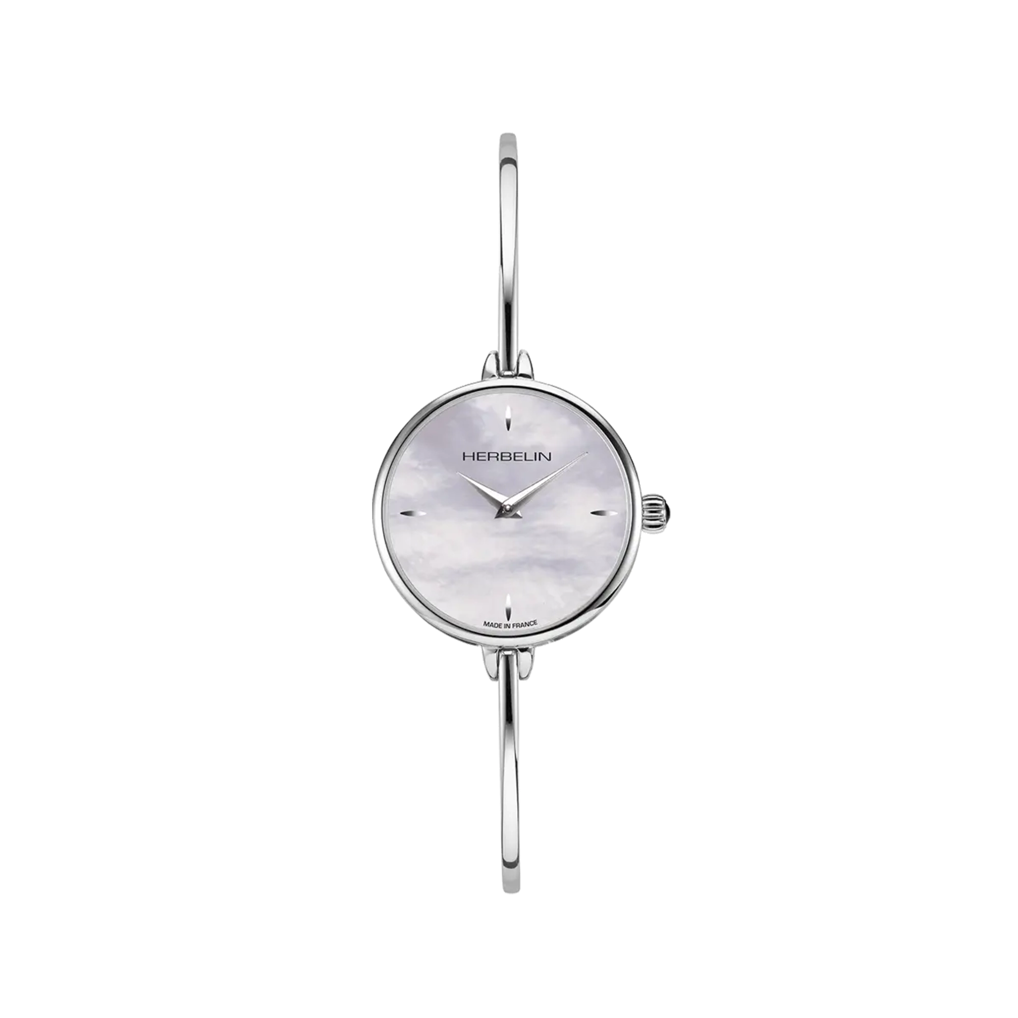 herbelin-fil-quartz-femme-ronde-acier-nacre-blanche image 1
