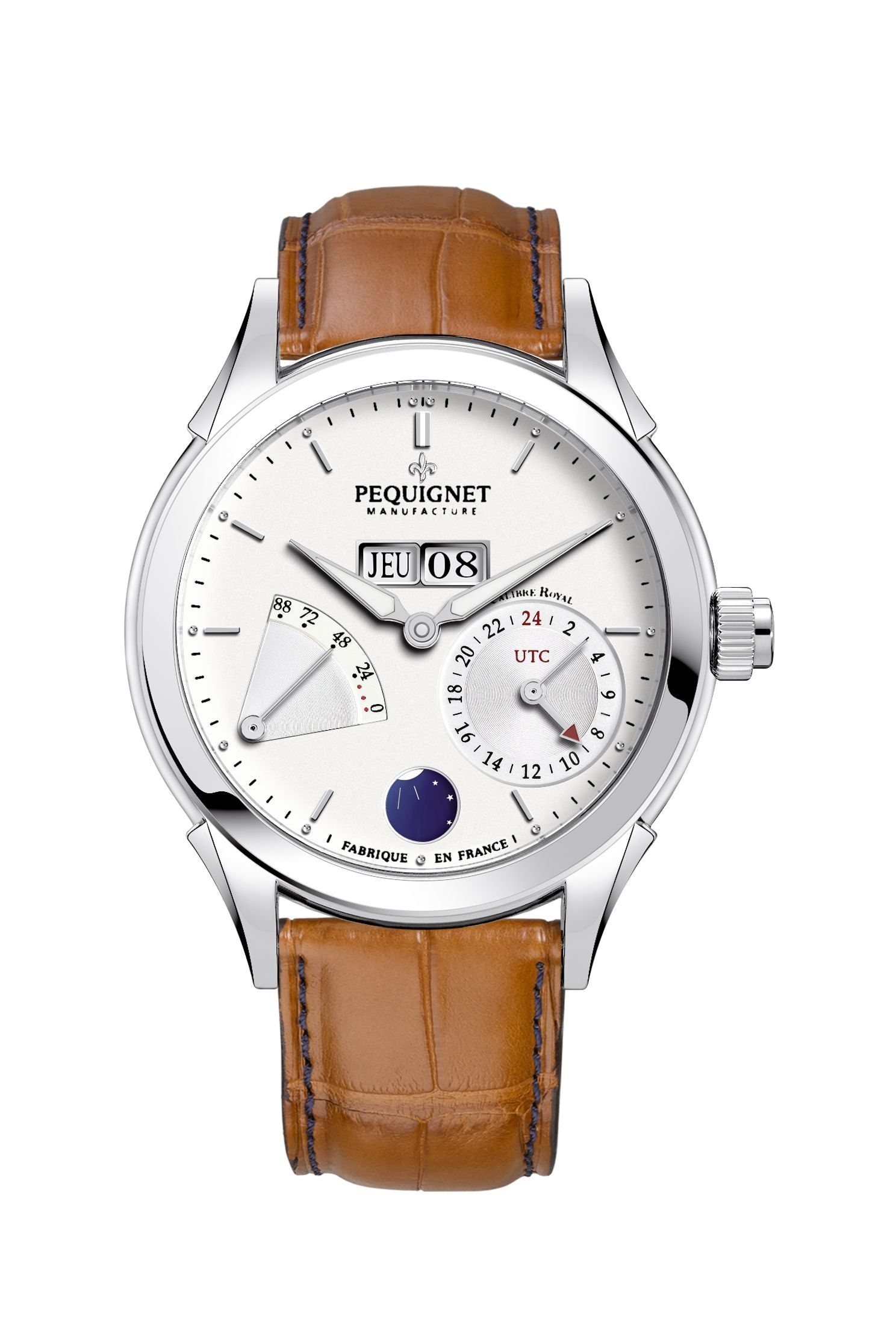 pequignet-royale-gmt-montre-cadran-argent-opalin-calibre-royal image 5