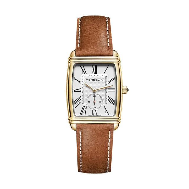 herbelin-art-d-co-petite-seconde-dor-cuir-gold image 1