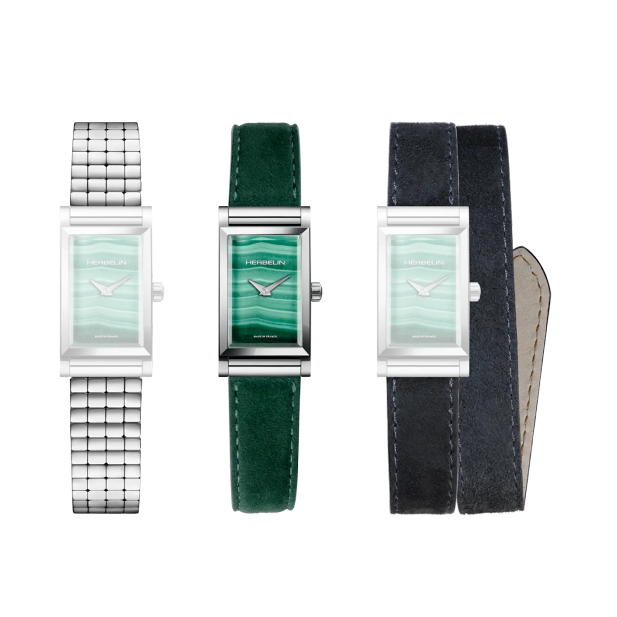 herbelin-antar-s-coffret-femme-montre-malachite-verte-3-bracelets-interchangeabl image 1