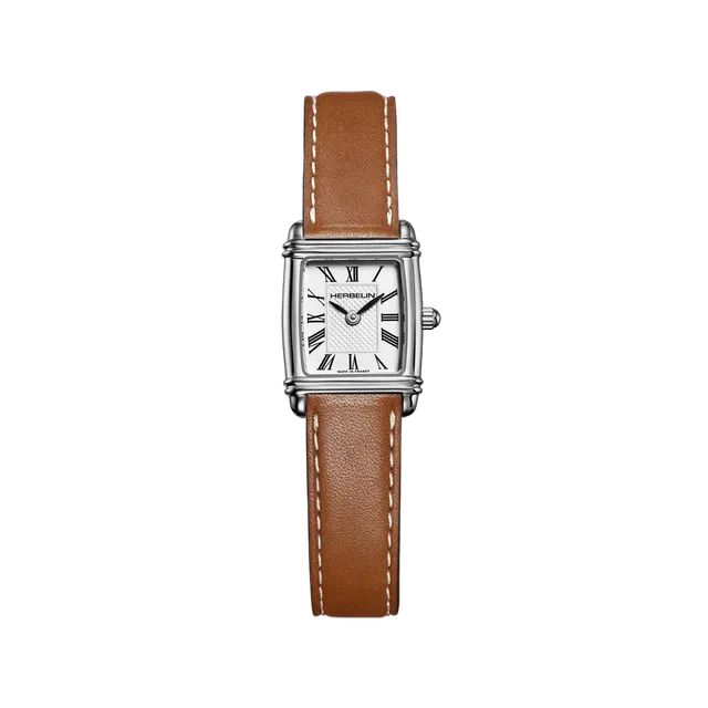 herbelin-art-d-co-femme-tonneau-quartz-acier-cuir-gold image 1