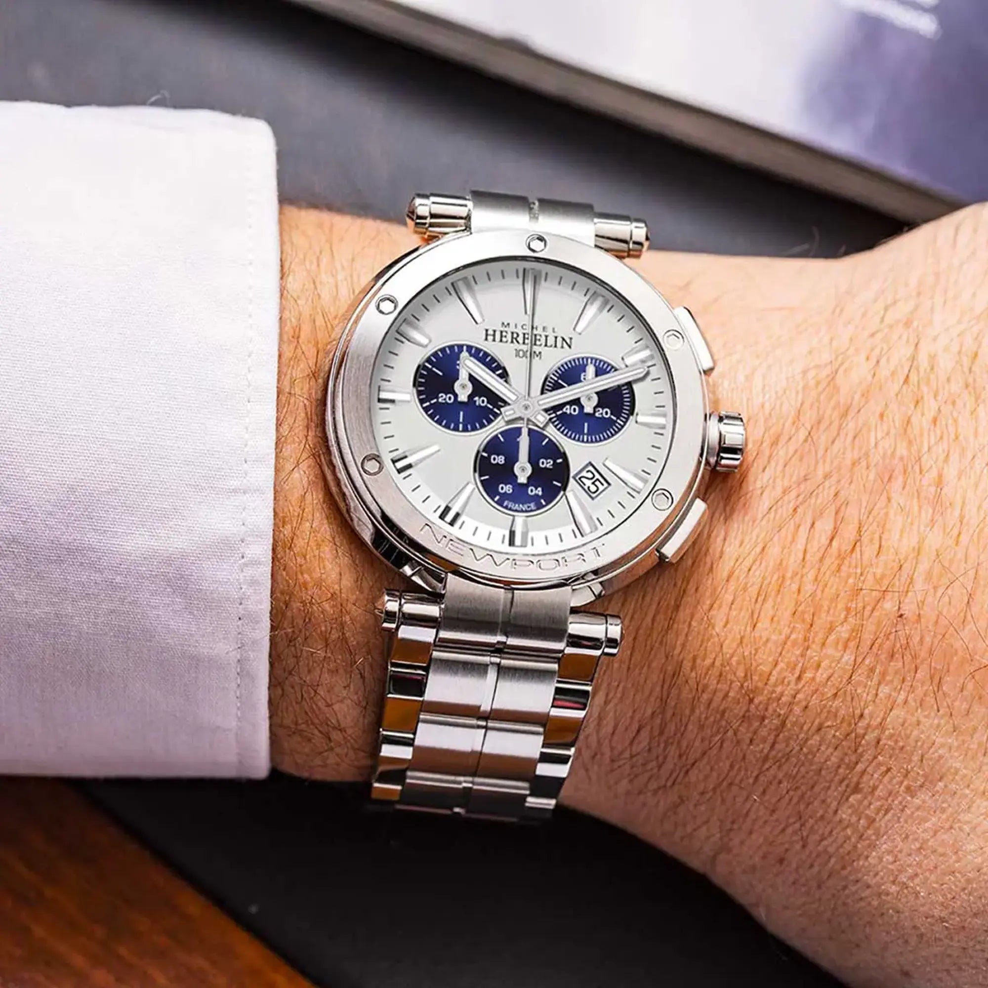 herbelin-newport-chronographe-quartz-montre-homme-acier image 2