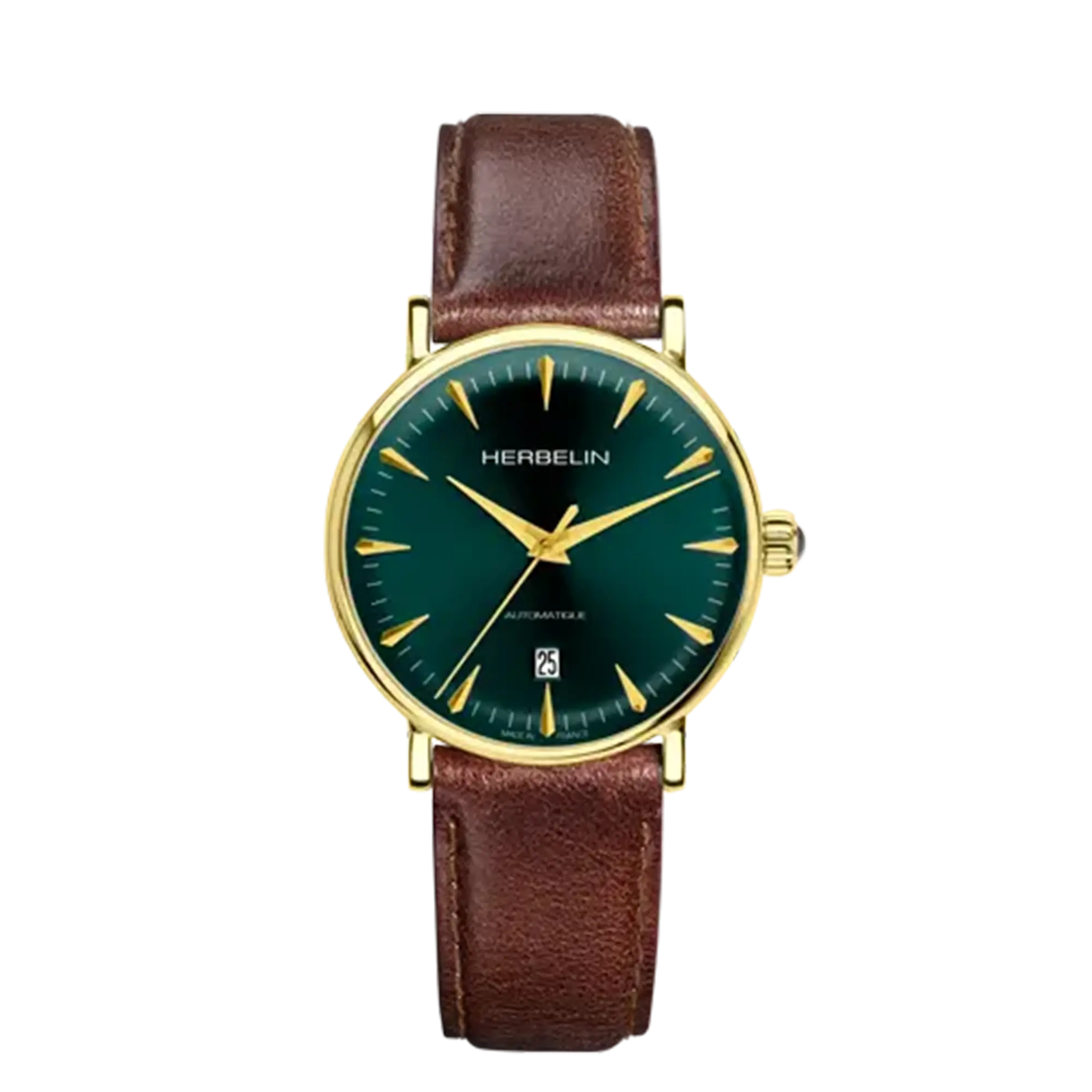 herbelin-inspiration-automatique-cadran-vert-et-cuir-brun-homme image 1