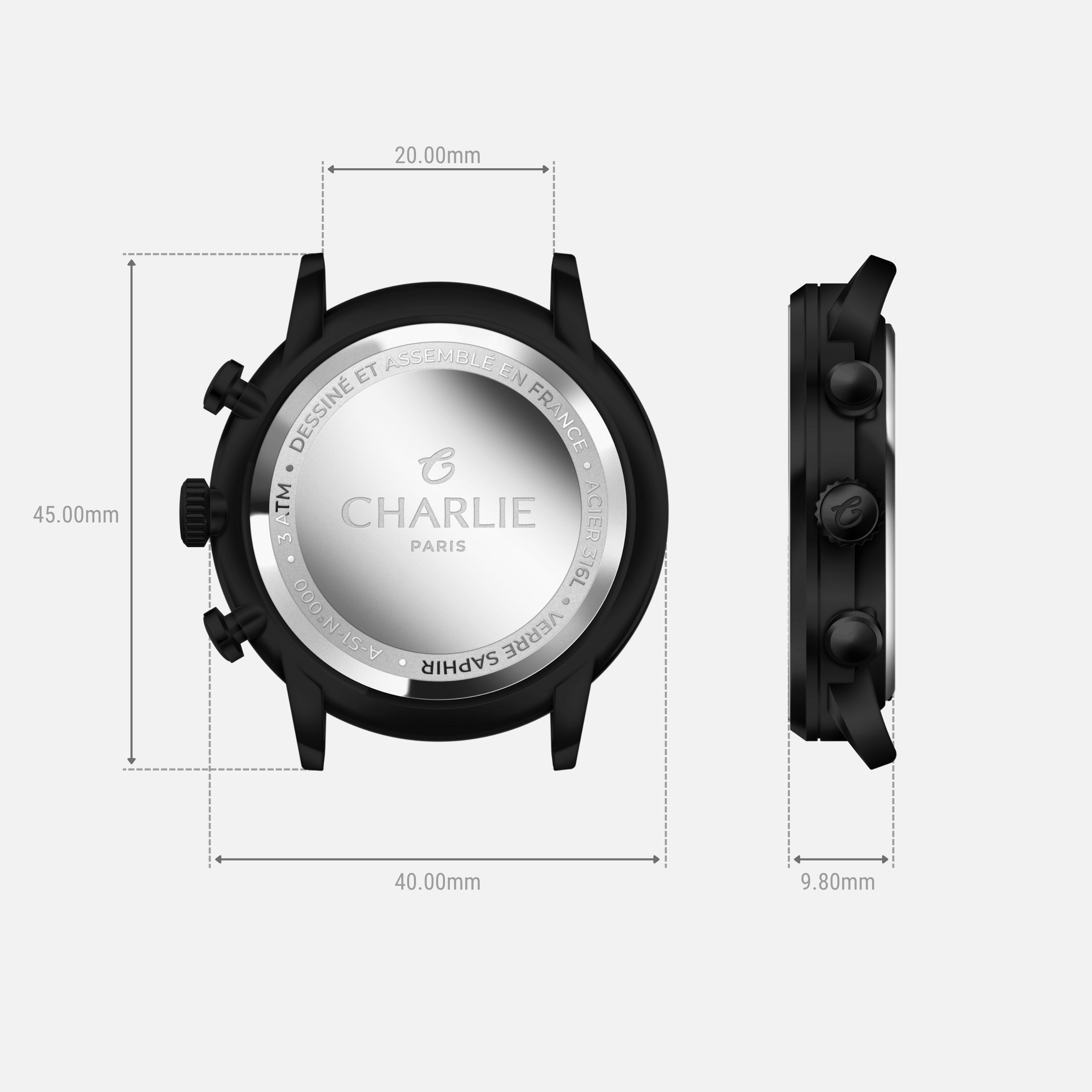 charlie-paris-horizon-montre-chronographe-homme-40mm-blackbird-noir image 4