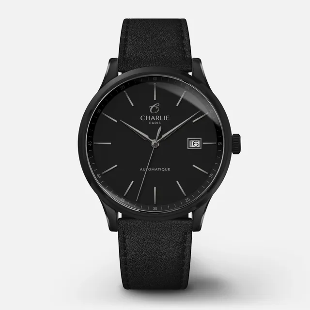 charlie-paris-initial-slim-phantom-montre-homme-automatique-40-mm-pvd-noir image 1