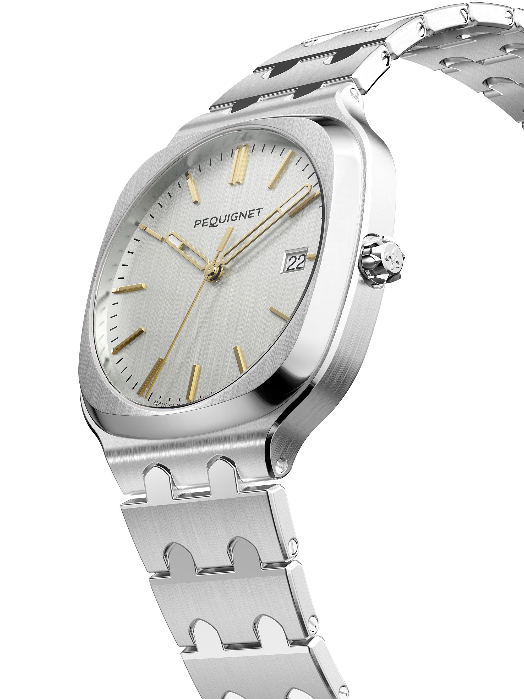 pequignet-concorde-40-mm-montre-femme-acier-cadran-argent-index-dor-s image 4