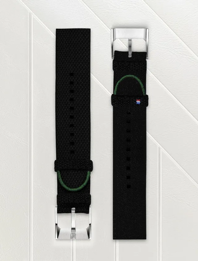 march-la-b-bracelet-tissage-jacquard-julien-faure-noir-20mm-22mm image 1