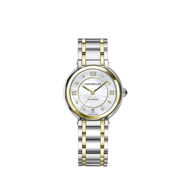 herbelin-galet-automatique-bicolore-nacre-femme image 1