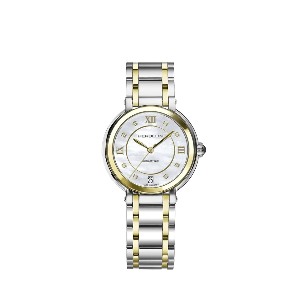 herbelin-galet-automatique-bicolore-nacre-femme image 1