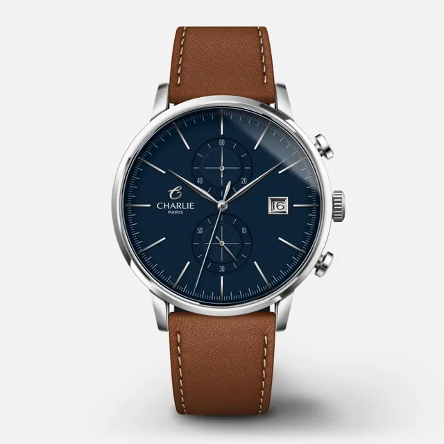 charlie-paris-horizon-montre-chronographe-homme-40mm-cadran-bleu image 1
