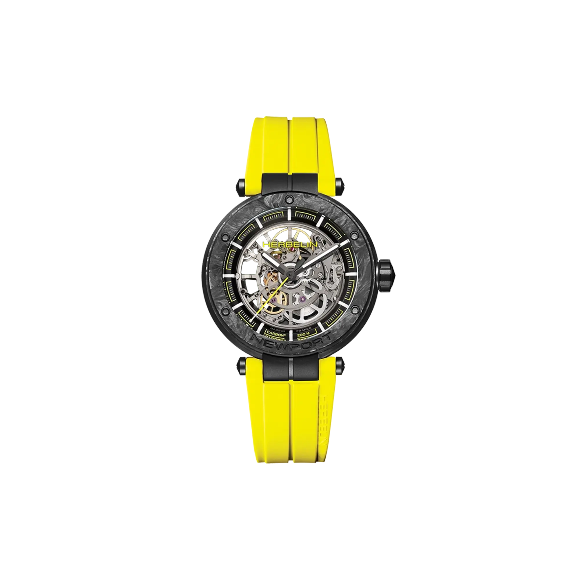 herbelin-newport-carbone-titane-squelette-jaune-43-mm-dition-limit-e image 1