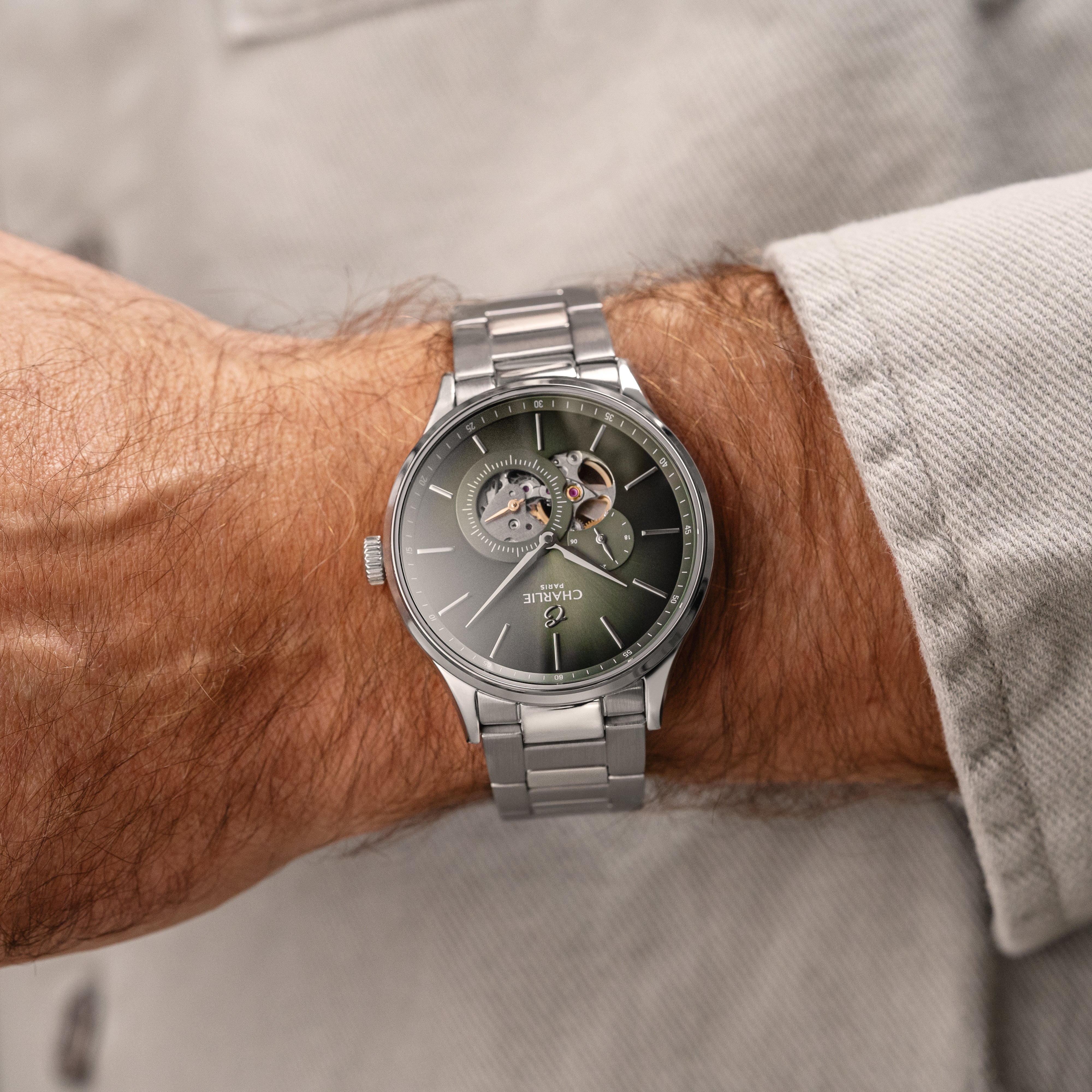 charlie-paris-initial-c-ur-ouvert-montre-automatique-homme-40mm-sauge image 2
