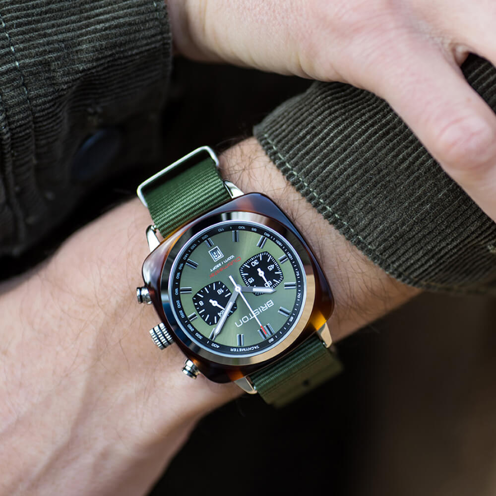 briston-clubmaster-sport-chronographe-42-mm-vert-olive image 2