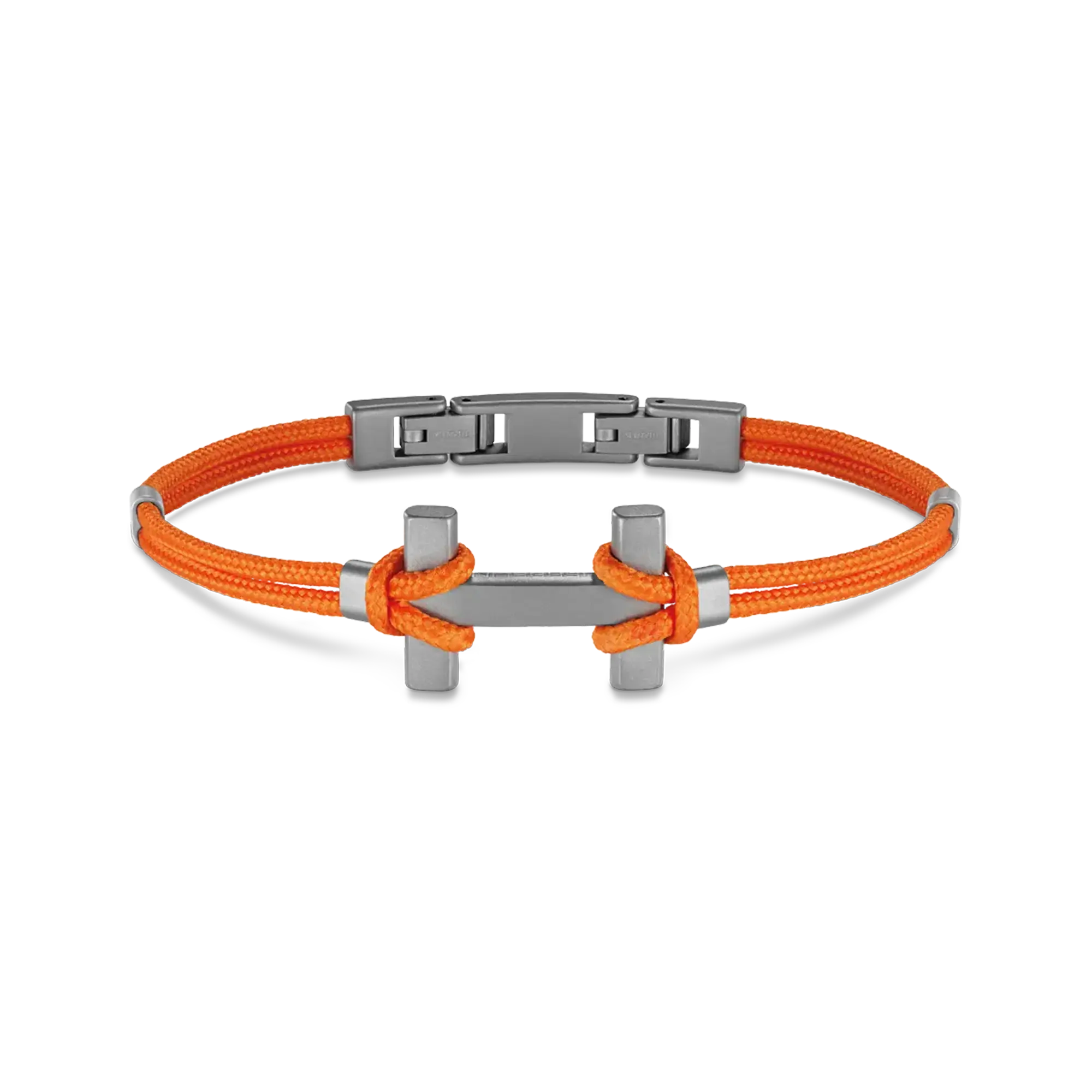 herbelin-bracelet-amarrage-titane-sabl-cordon-nylon-orange-homme image 1