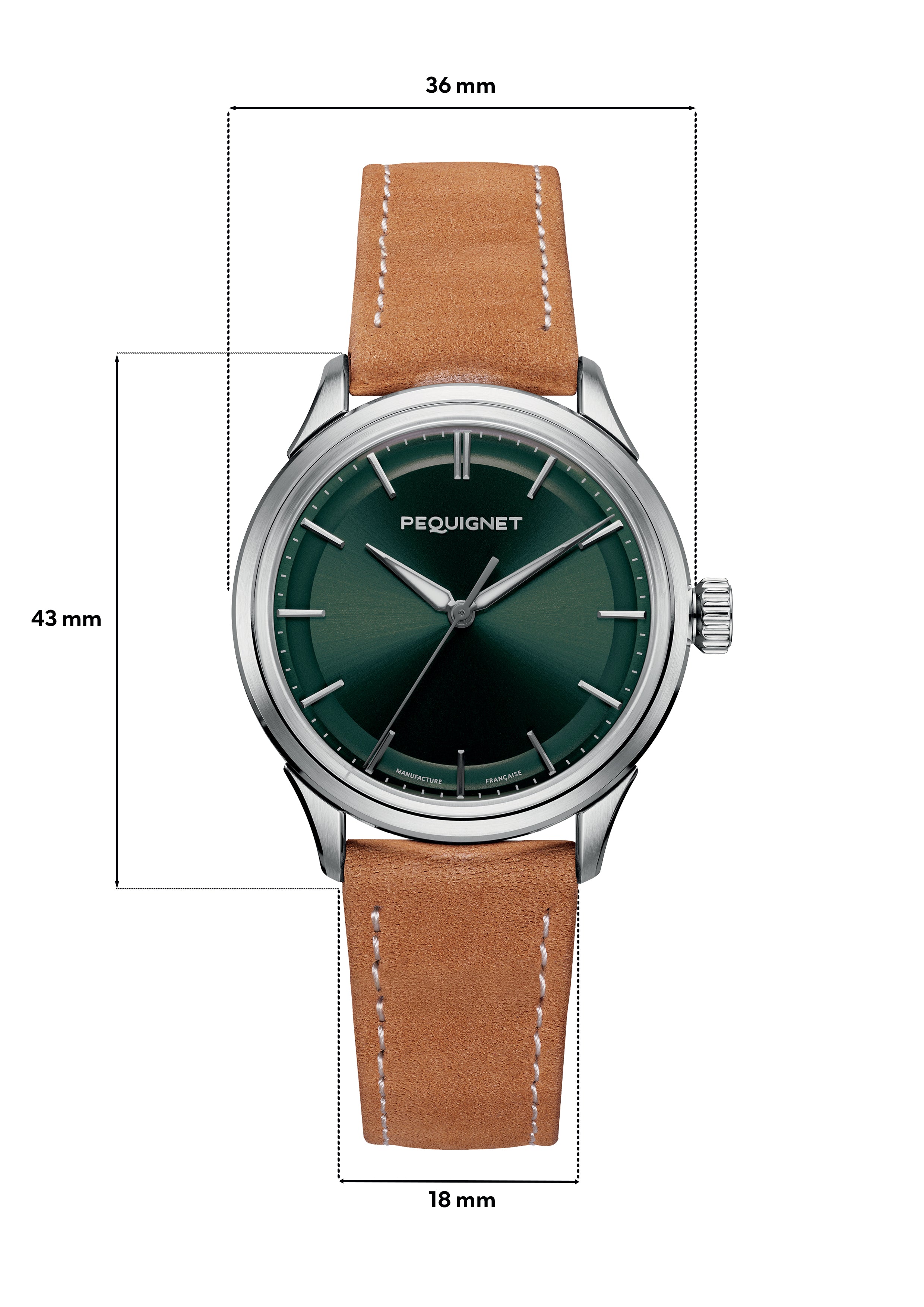 pequignet-royale-paris-36-mm-cadran-vert-calibre-initial-montre-homme-fine image 3