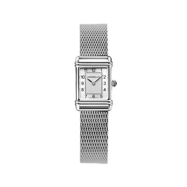 herbelin-art-d-co-quartz-acier-maille-milanaise-femme image 1