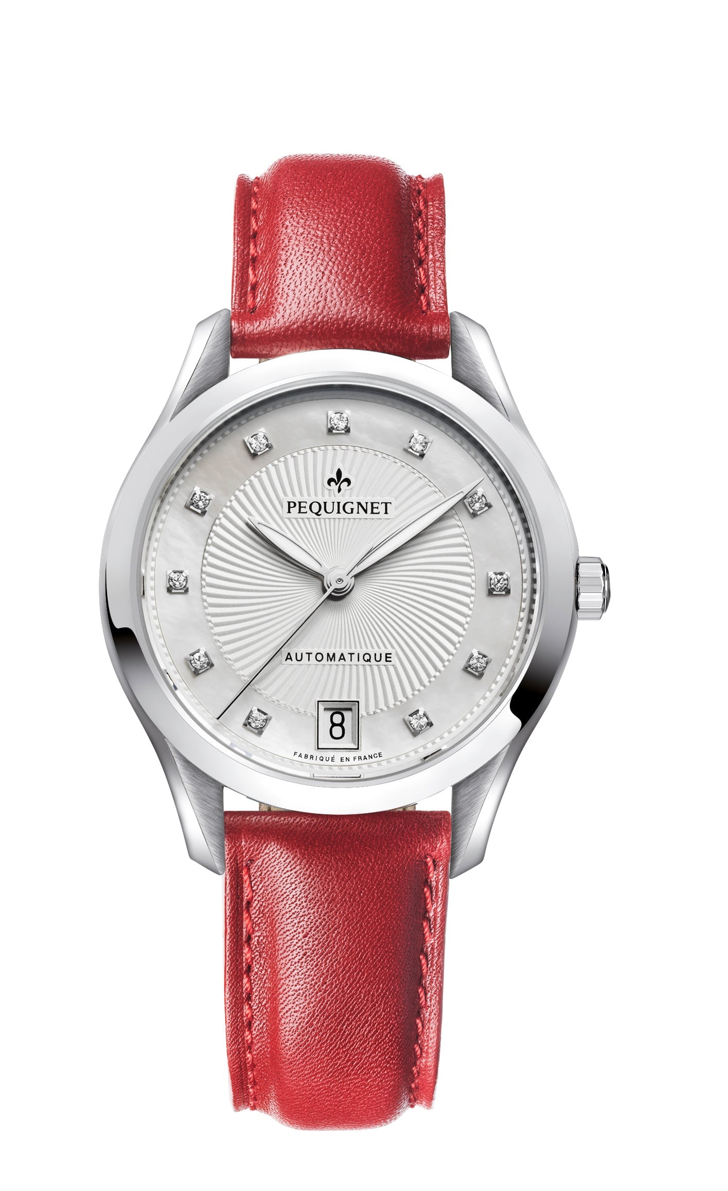 pequignet-l-gance-acier-nacre-diamants-jour-date-montre-femme image 5