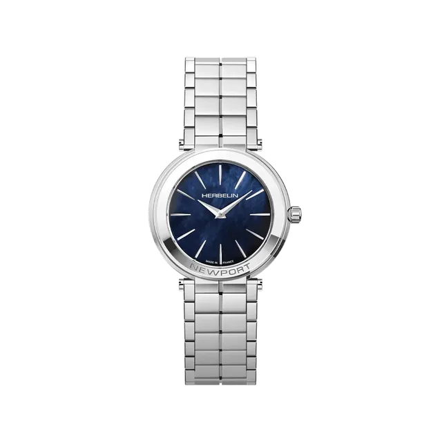herbelin-newport-slim-femme-acier-316l-nacre-bleue-quartz image 1