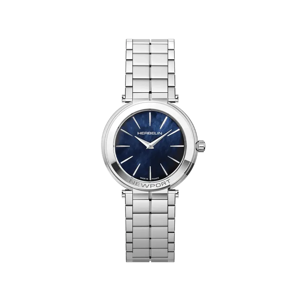 herbelin-newport-slim-femme-acier-316l-nacre-bleue-quartz image 1