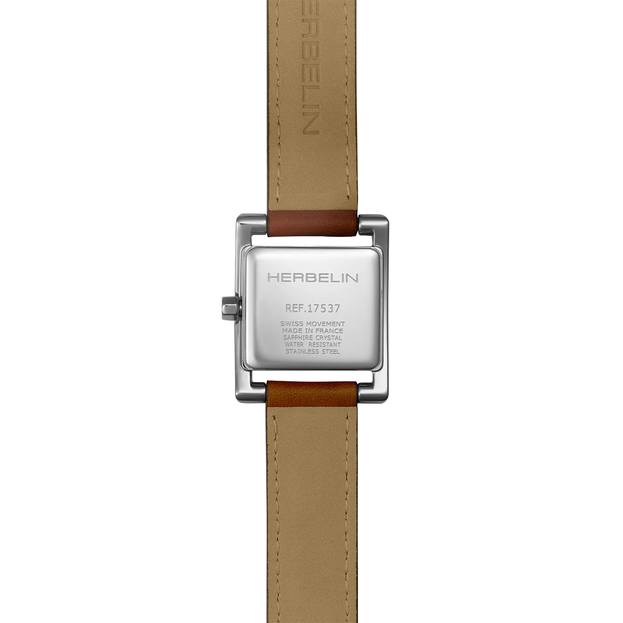 herbelin-ve-avenue-bracelet-double-cuir-camel-index-femme-montre-quartz image 4