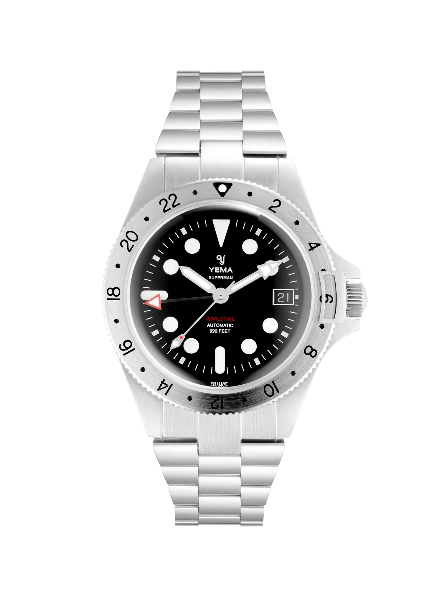 yema-superman-worldtime-gmt-steel-montre-gmt-de-voyage image 1
